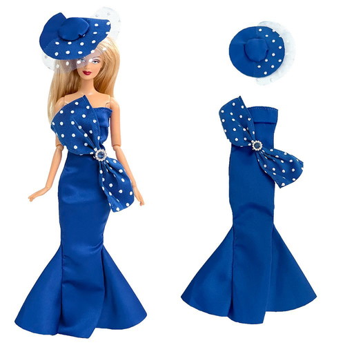 Blue English Style 7127B Doll Dress new with hat