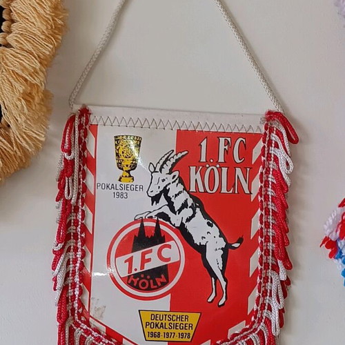 1. FC Köln pennant used, double-sided, small size