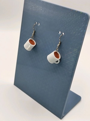 Coffee Cup earrings set new, handmade from UV resin