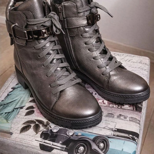 Women's boots dark gray used, size 39, built-in platform