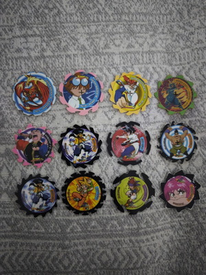 BeyBlade tops set with numbers 6, 38, 39, 65, 66, 67, 70, 75, 79, 80, 87, 89