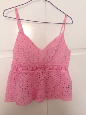 Shein pink perforated top small like new