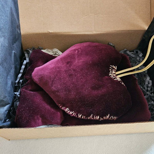 Handmade velvet heart and pouch set new