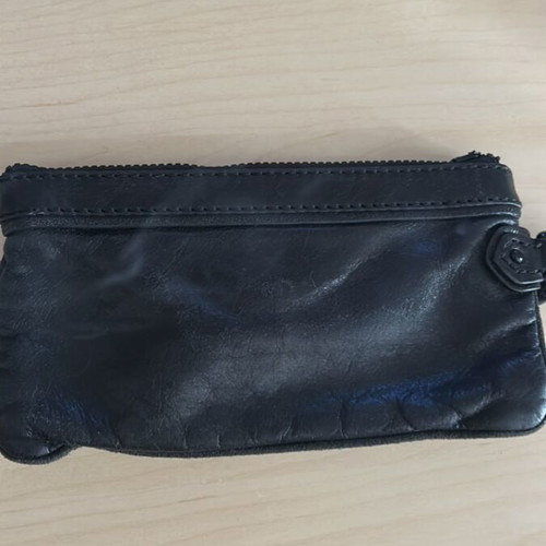 Marc Jacobs leather wristlet bag used, black, with storage pouch