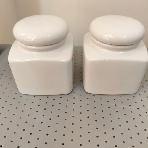 Vintage Bravo Coffee Greece porcelain coffee and sugar containers, 90 years anniversary