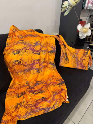 Multifunctional dress skirt pareo orange, new, one size