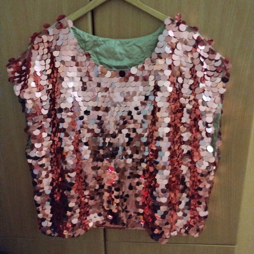 Pink blouse with sequins one size, new