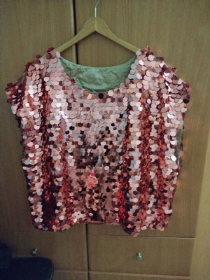 Pink blouse with sequins one size, new