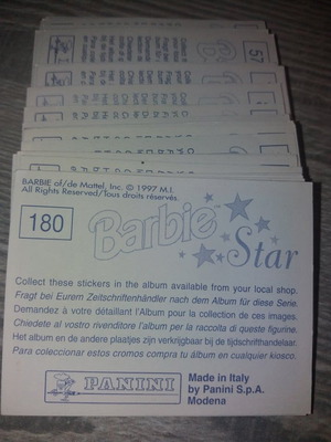 Αυτοκόλλητα Barbie Star 1997 Πανίνι καινούργια, πακέτο 100