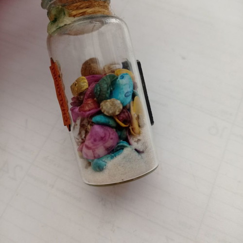 Magnet bottle with shells and mermaid cap used from Chalkidiki