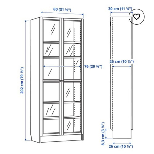 IKEA Showcase with Glass Doors like new