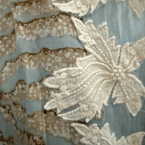 Summer set blouse and skirt like new, blue and beige, size M/L
