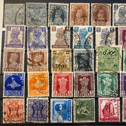 India stamps used, set of 45 different sealed