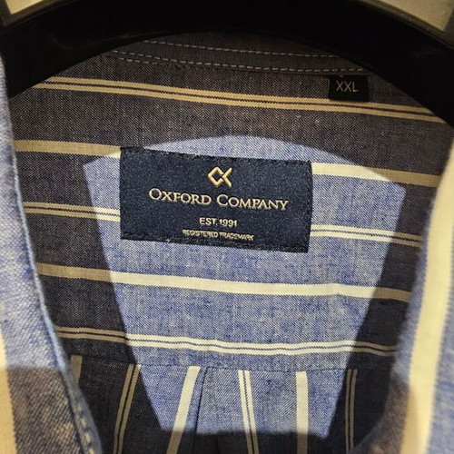 Oxford Company XXL striped shirt blue, like new, 70% cotton 30% linen