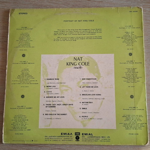 Portrait of Nat King Cole LP used