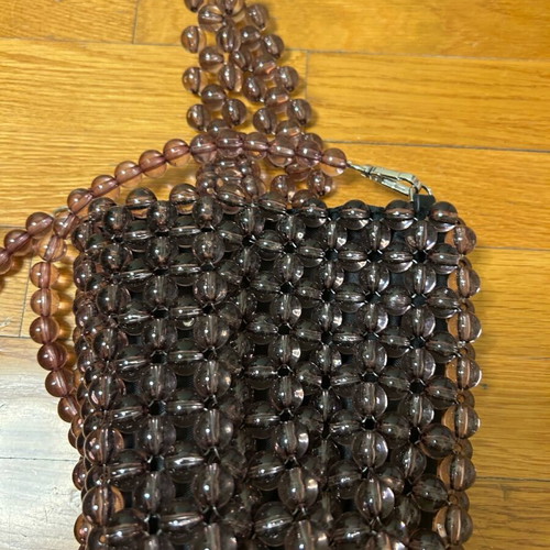 Beaded bag 16x20 new, purple color