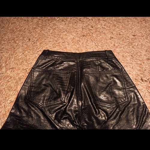 Toi & Moi Croco trousers with leather effect, ankle length, like new, black, size XS