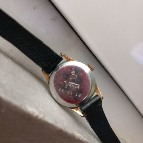 Venus Swiss winding wristwatch used, women's black