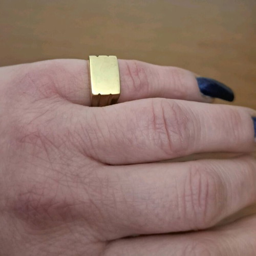 Chevalier ring silver 925 with 14K gold element like new, minimal