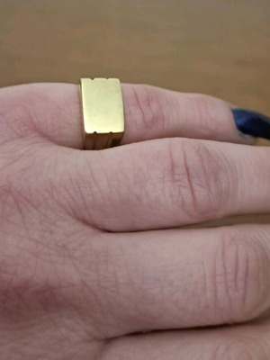 Chevalier ring silver 925 with 14K gold element like new, minimal