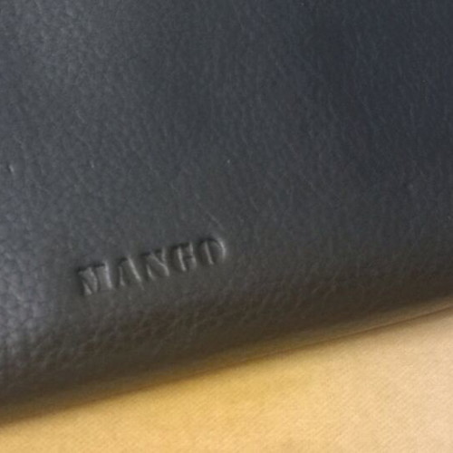 Mango leather wallet used, black