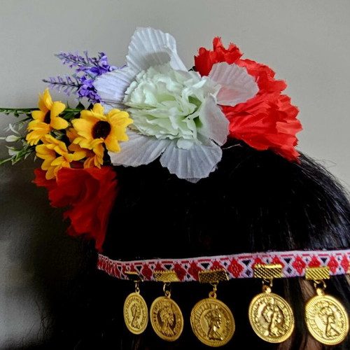 Handmade diadem and prochelnik set new, folk motifs