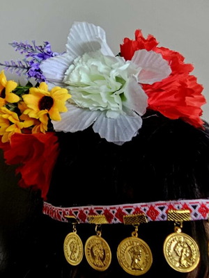 Handmade diadem and prochelnik set new, folk motifs