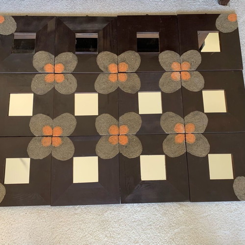 Wall mirror composition with 12 small decorative mirrors like new