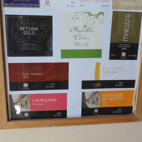 Cair wine product promotional labels used, pack of 20 in frame