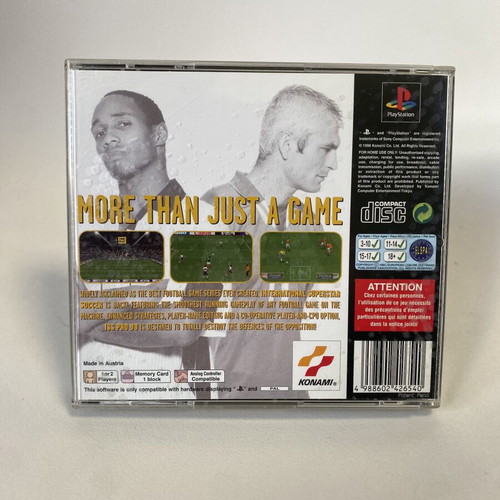 International Superstar Soccer 98 with Metal Gear Solid Demo PlayStation 1 PS1 like new
