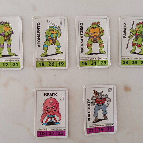 Teenage Mutant Ninja Turtles vintage cards like new