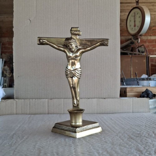 Crucifix Candle Holder like new, 15 cm height