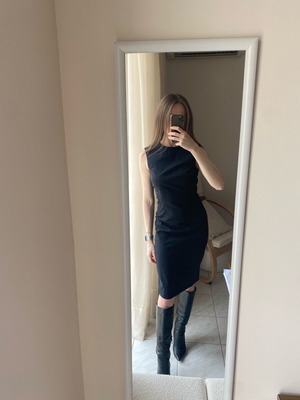 Zara black midi dress like new, size S