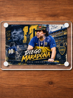 Ακρυλικό μαγνητάκι ψυγείου Diego Maradona 6x9cm, συλλογή Football Legends