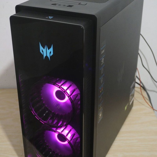 Acer Predator PC case used with 3 RGB fans and PCIE riser