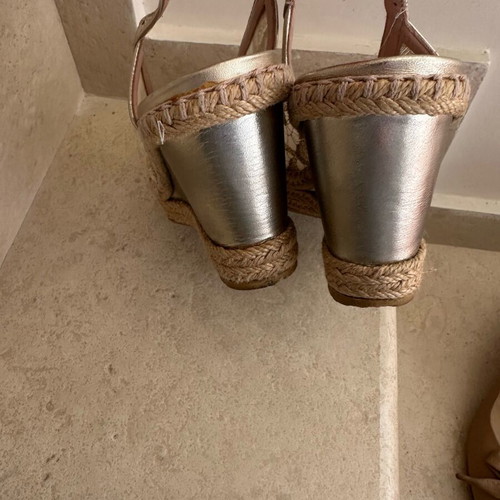 Stuart Weitzman εσπαντρίγιες μεταχειρισμένες, χρυσή δαντέλα, νούμερο 40