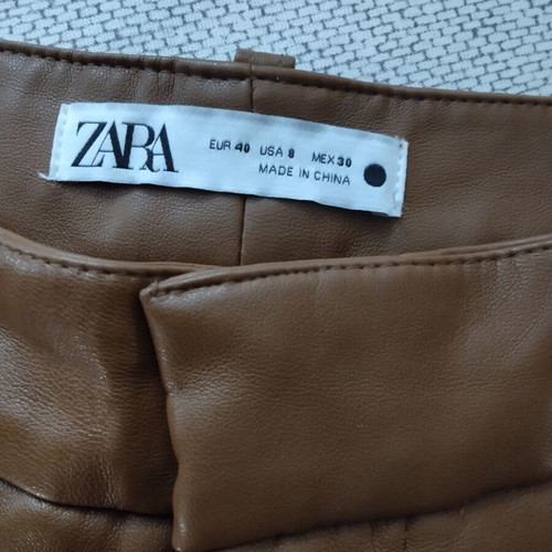Zara women's faux leather pants size 40 L caramel, very good condition