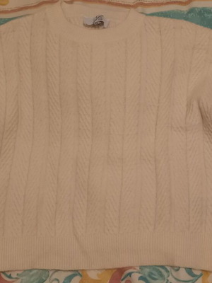 Pullover OS new, off-white with balloon sleeve