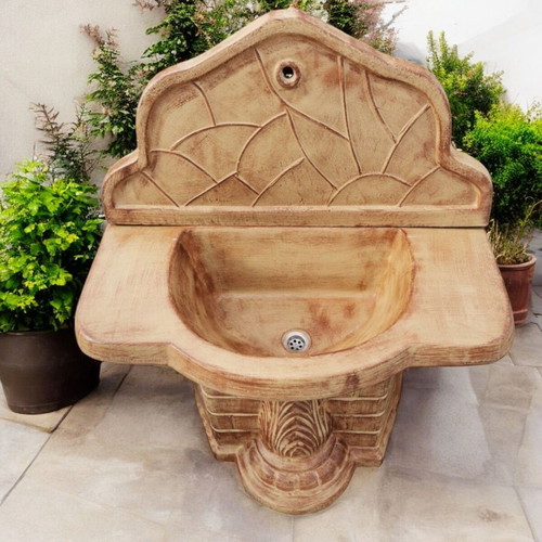 Debora Concrete Garden Fountain Beige and Brown New