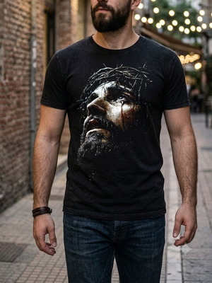 Black T-Shirt 100% Cotton with Premium Print, new