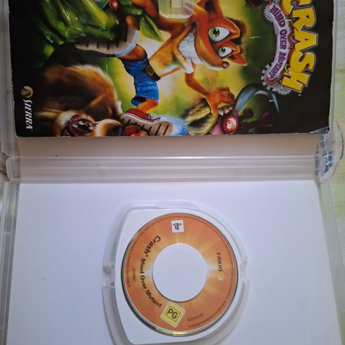 Crash Mind Over Mutant PSP game used with disc and manual