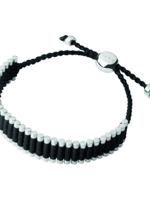 Links of London Friendship Bracelet new, sterling silver and black cord