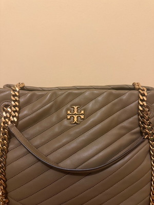 Tory Burch Kira Chevron Tote shoulder bag brown like new