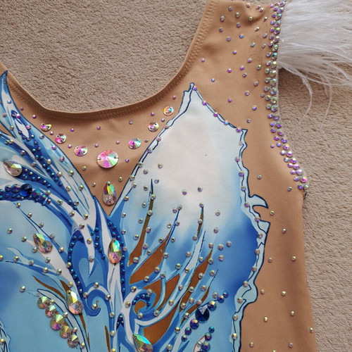 Leotard new, very shiny, size for height 145-152, blue