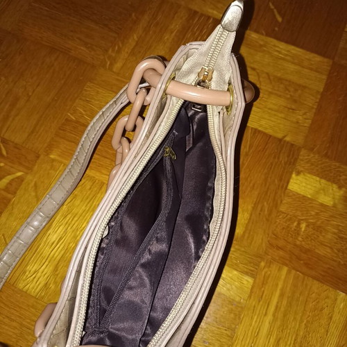 Leather shoulder bag new, beige