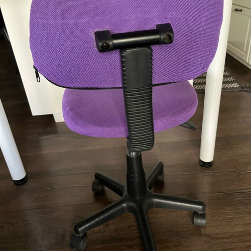 Children's office chair used, purple color with height adjustment