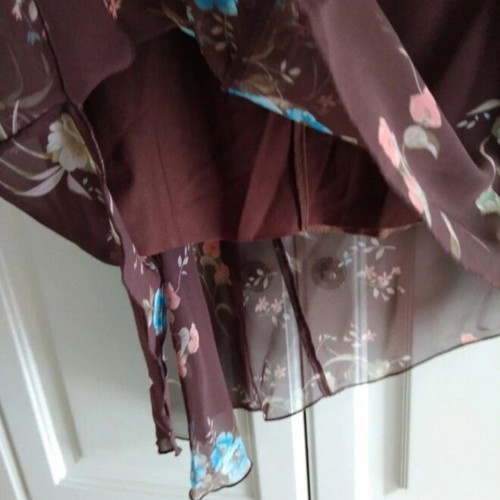 Anna Riska skirt new, floral chiffon with satin lining, size XL