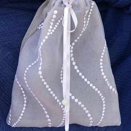 Little trio pouches handmade new set, white and gray