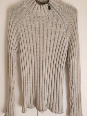 Knitted slim fit sweater used, beige New Look, size M