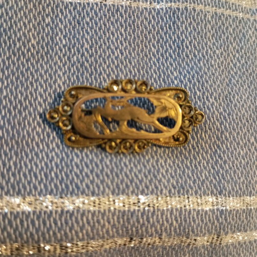 Silver-gold brooch used with Rodian technique and 9k deer motif